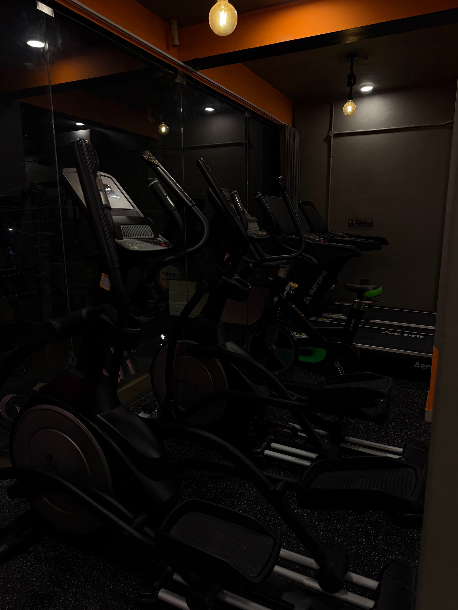 Aerofit treadmills in the cardio zone at Punch Fitness Koratty