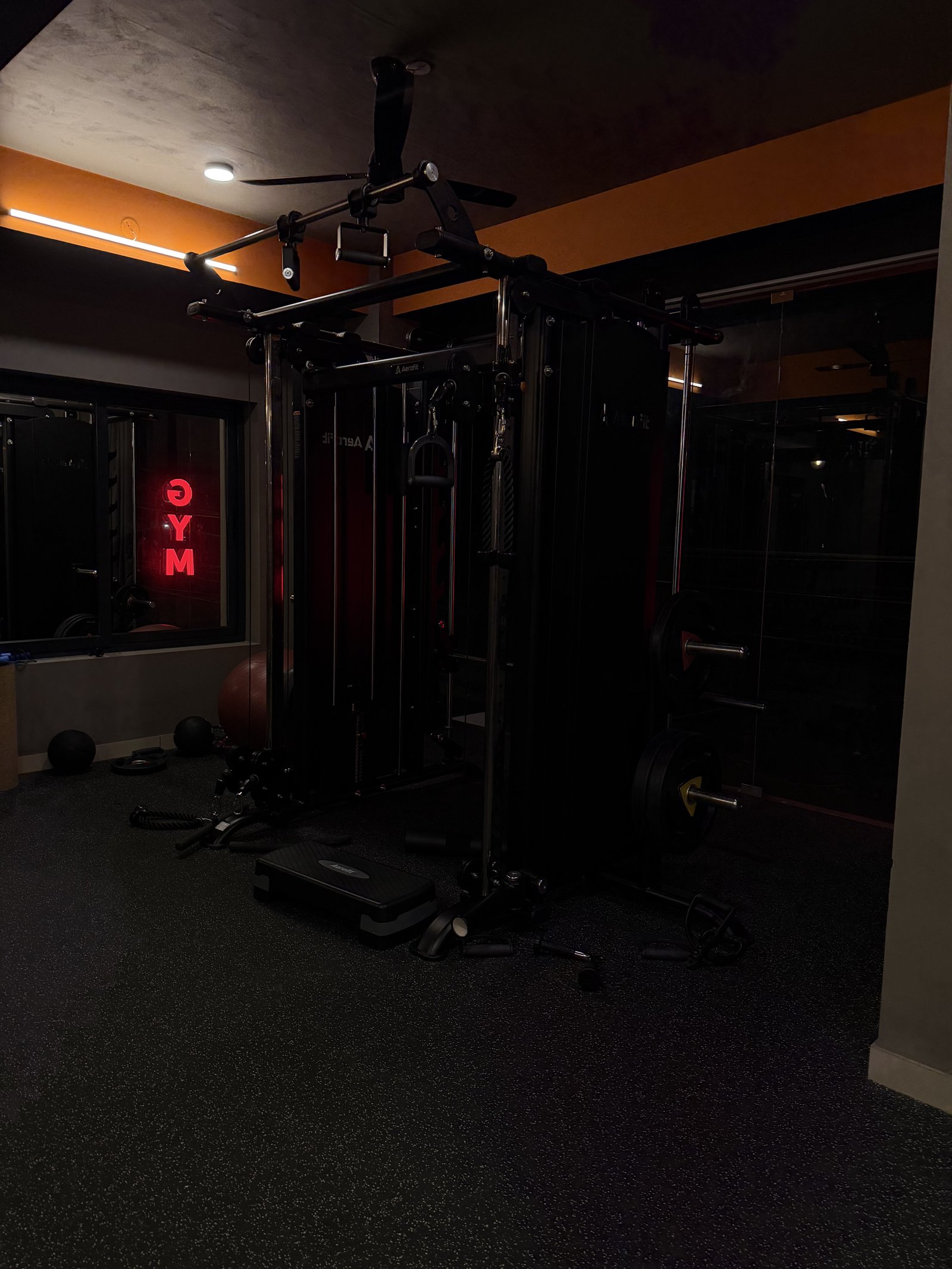 Cable machine at Punch Fitness AC gym in Koratty